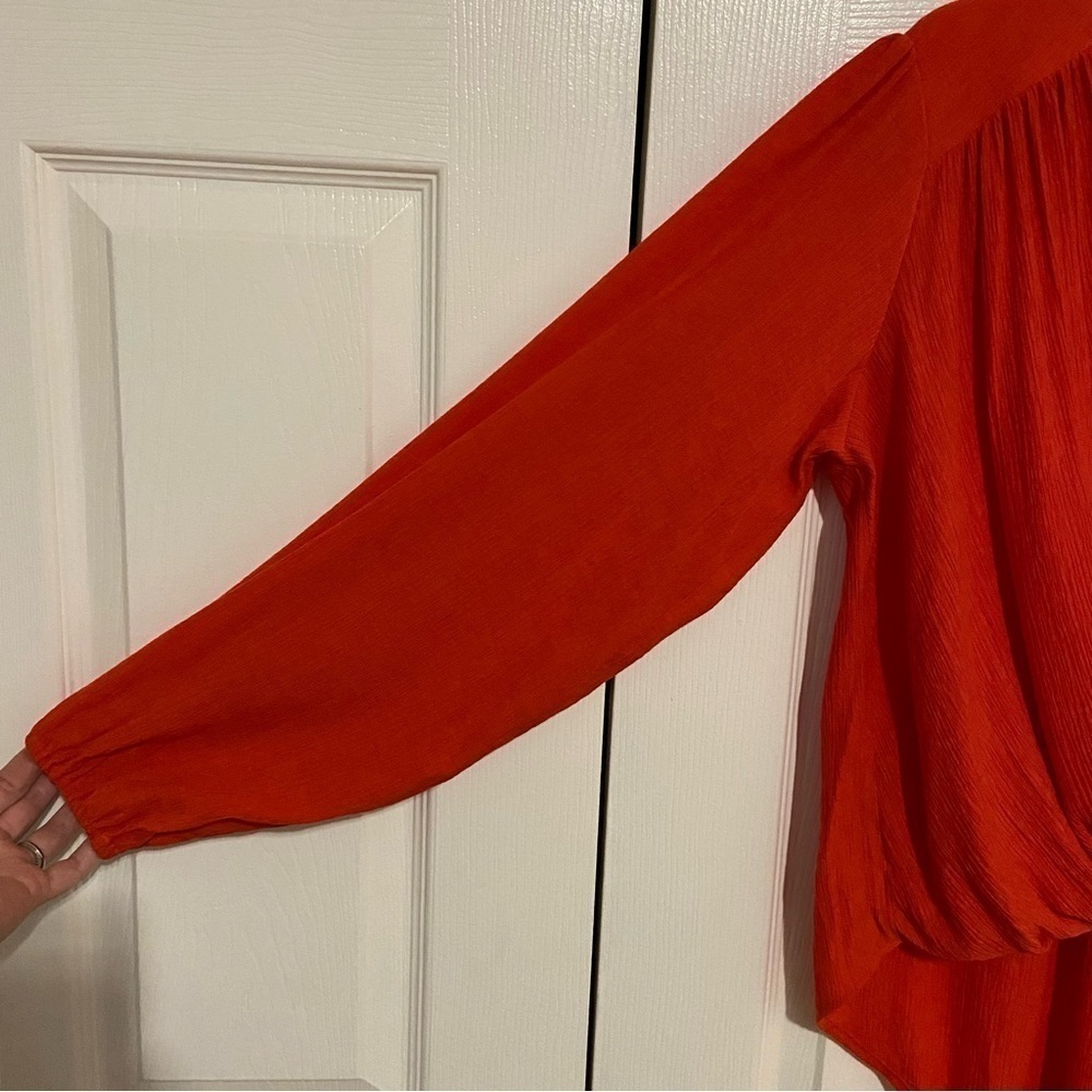 Free People Check On It Faux Wrap Blouse. - Picture 6 of 11